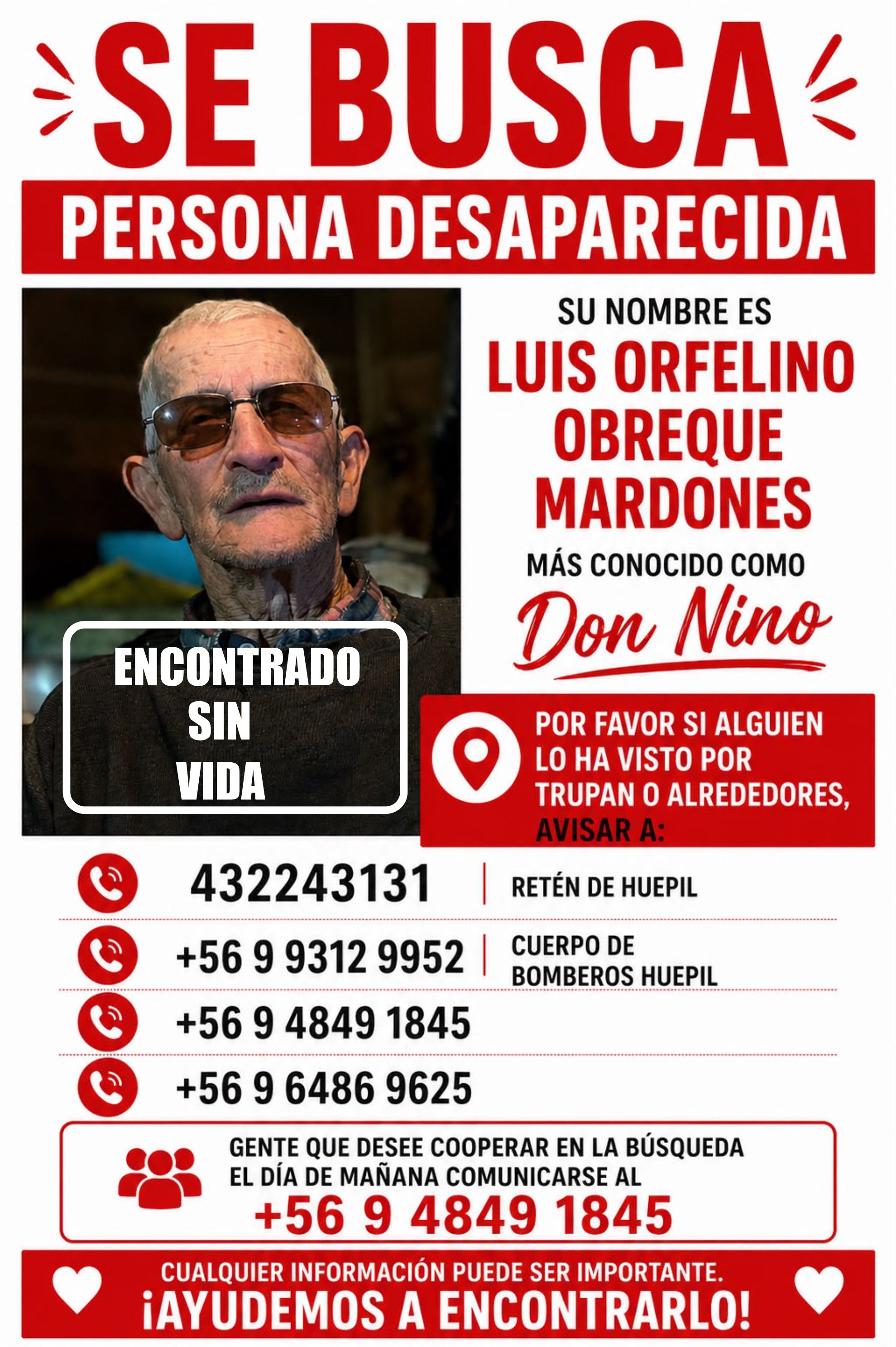 Encuentran Cuerpo de Adulto Mayor Desaparecido
