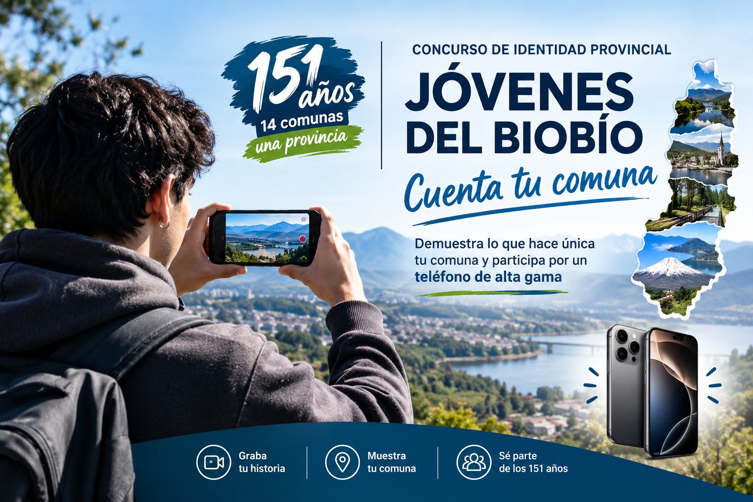 Jóvenes del Biobío competirán mostrando su comuna por un nuevo teléfono de alta gama
