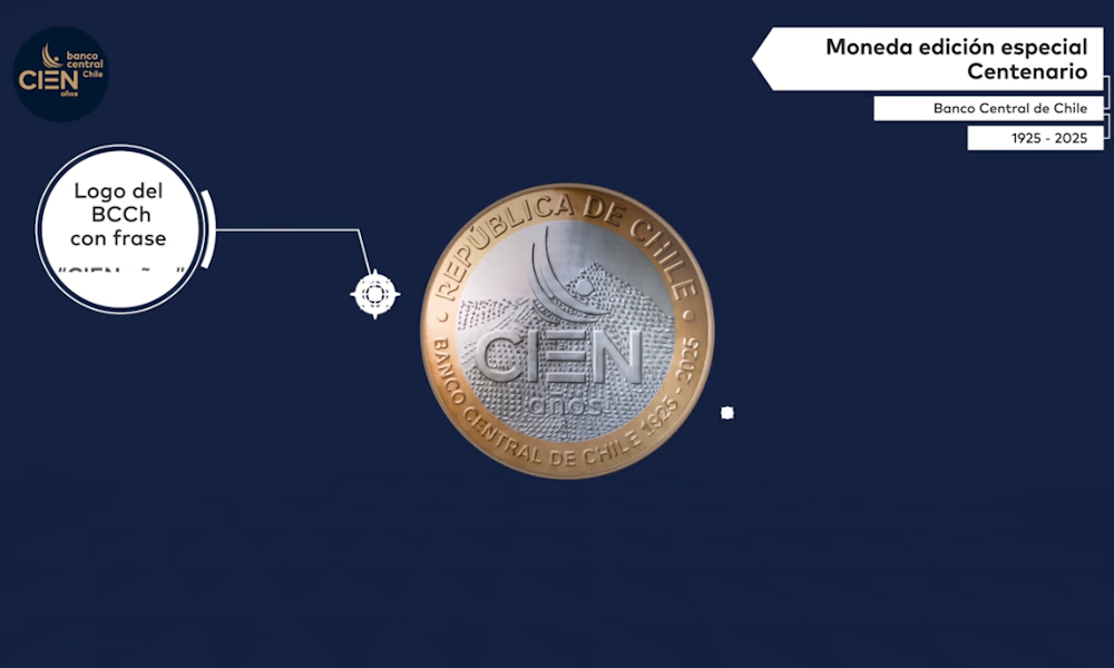 Banco Central lanza moneda conmemorativa de $100 por su centenario